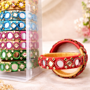 Handmade Designer Mirror Work Bangles – Size 2.8 | Bridal & Festive Wear