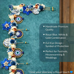 Premium Blue & White Evil Eye Wall Hanging Toran